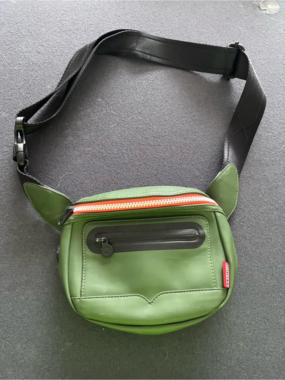 Hunter Crossbody Belt Bag Green with Ear Accents #D-12